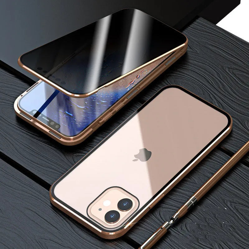 Magnetic privacy iPhone case with anti-spy screen protector in six colour options