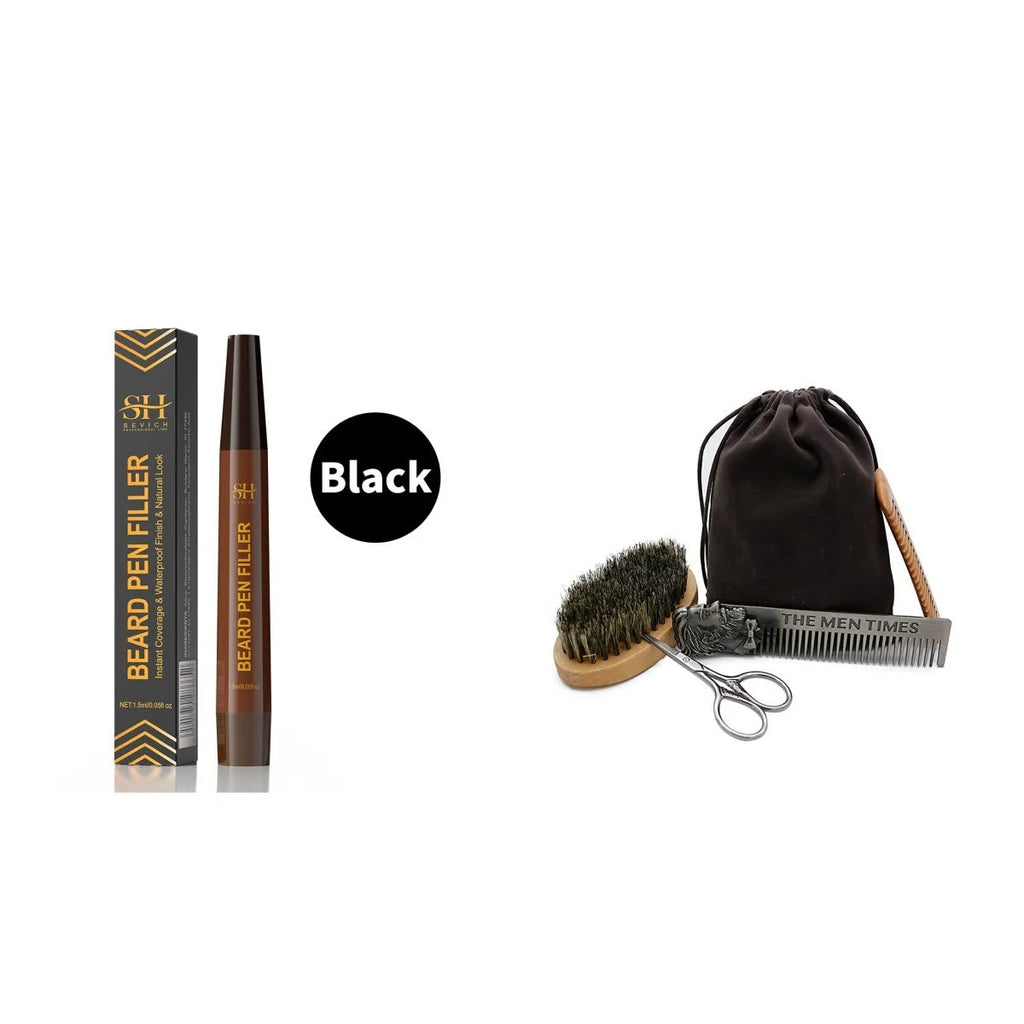 Men's sweatproof eyebrow pencil for beard and hairline enhancement in black or dark brown