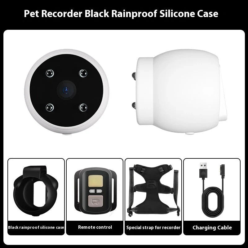 Wearable pet camera collar with GPS tracker, allowing you to record and monitor your furry friend's activities from their perspective