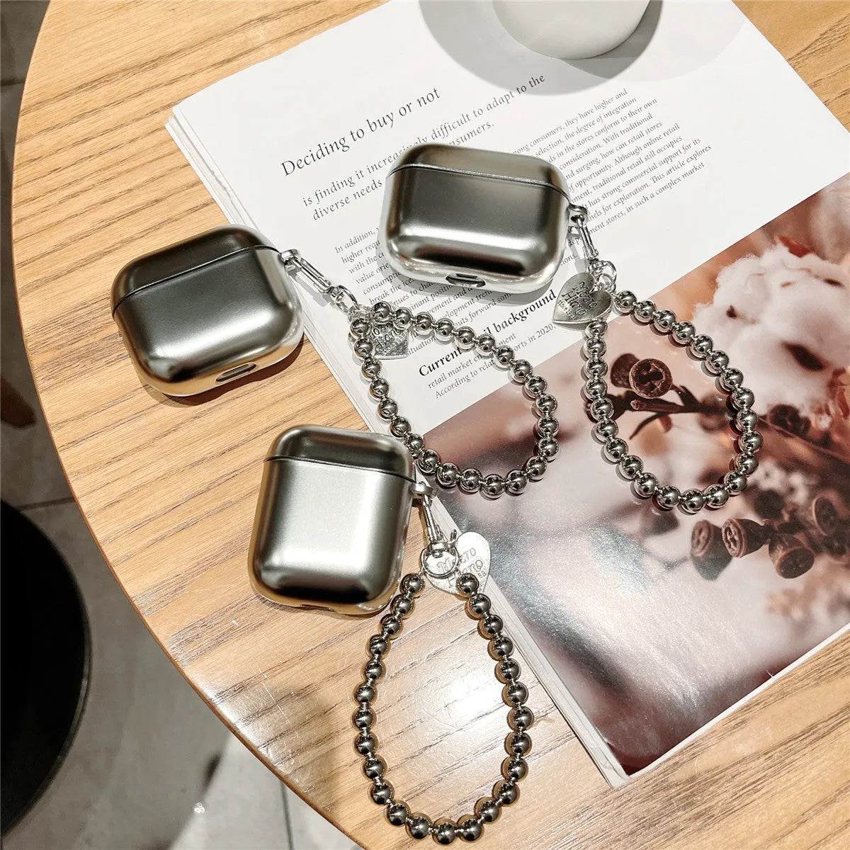 Matte plating TPU protective case for Apple AirPods showing electroplating finish