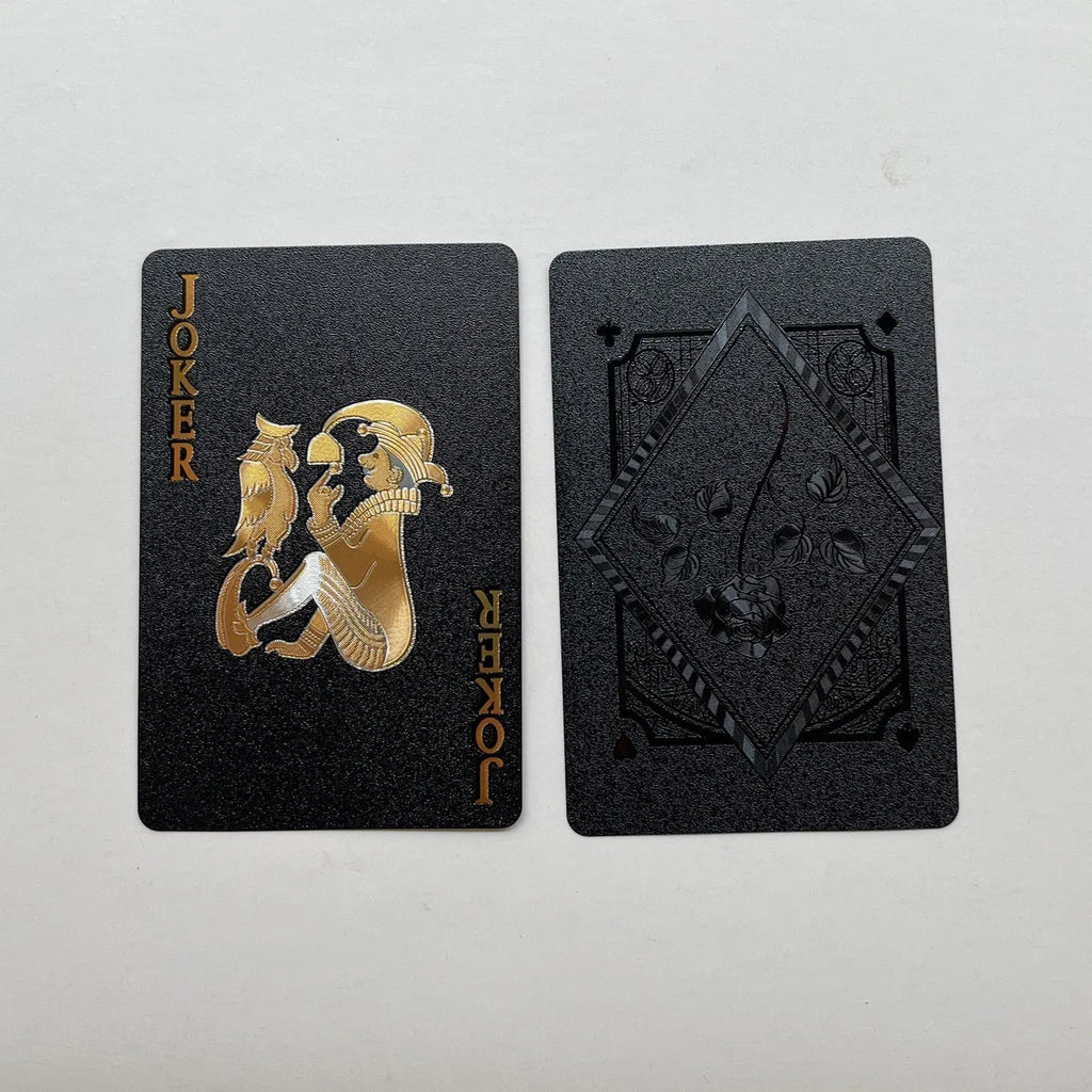 Gold foil playing cards deck with metallic finish 57 by 87 millimetres
