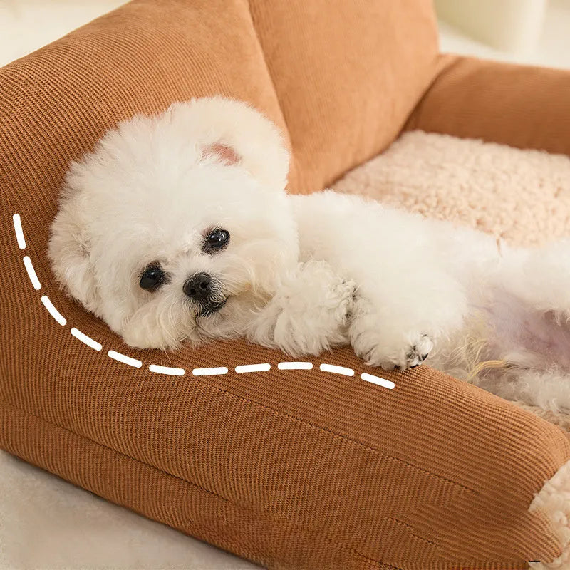 Four-season dog kennel pet nest sofa bed with cushion in three sizes for small medium dogs cats