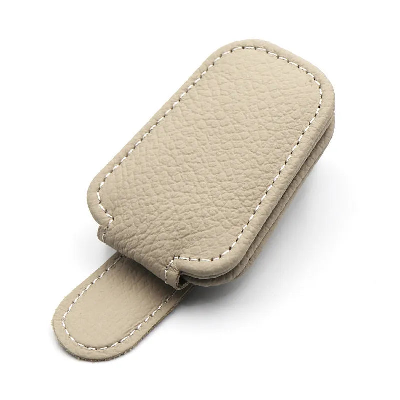 PU leather car sunglasses holder clip for universal glasses storage in four colour options