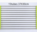 Folding stainless steel and PP kitchen sink drying rack shown in red, collapsed and open.