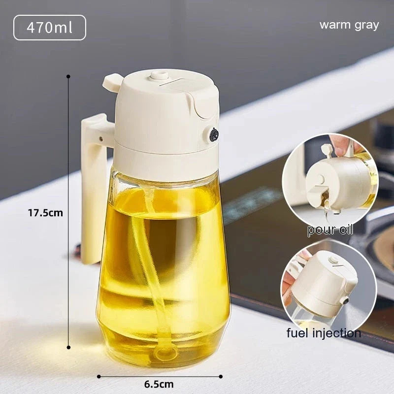 Olive Oil Dispenser with Spray and Pour Functionality, Crafted with Premium Glass Materials