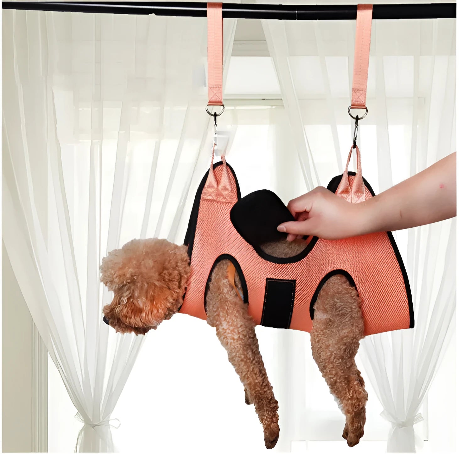 Cat grooming restraint bag hanging hammock in three sizes for nail trimming and bathing
