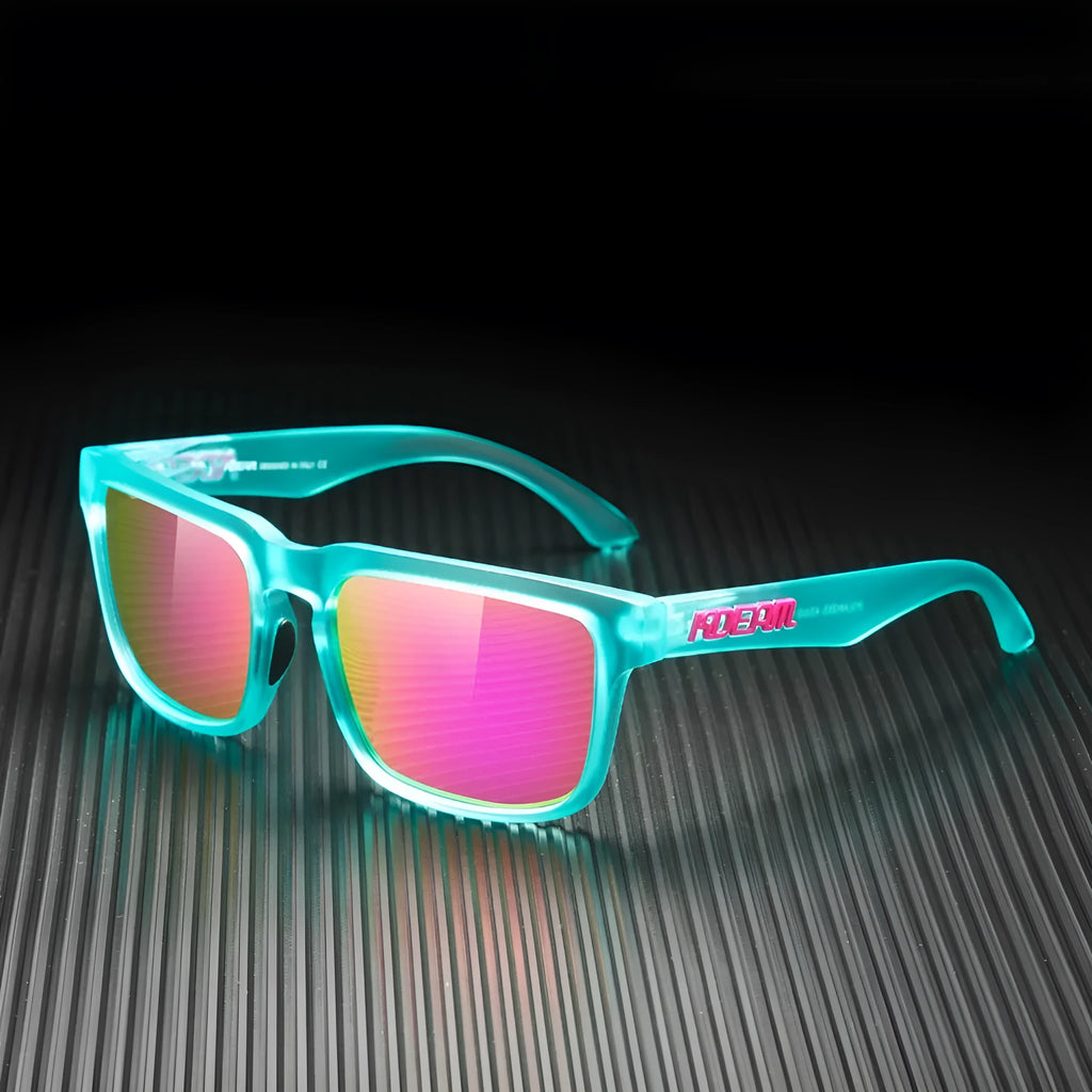Square polarised sunglasses with TAC lenses available in multiple colours for outdoor and fashion use