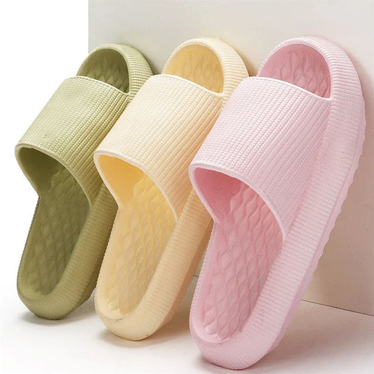 Stylish EVA slippers with rhombus stripe pattern in various colors