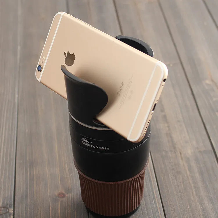 Car multifunction cup holder with phone navigation bracket in five colour options