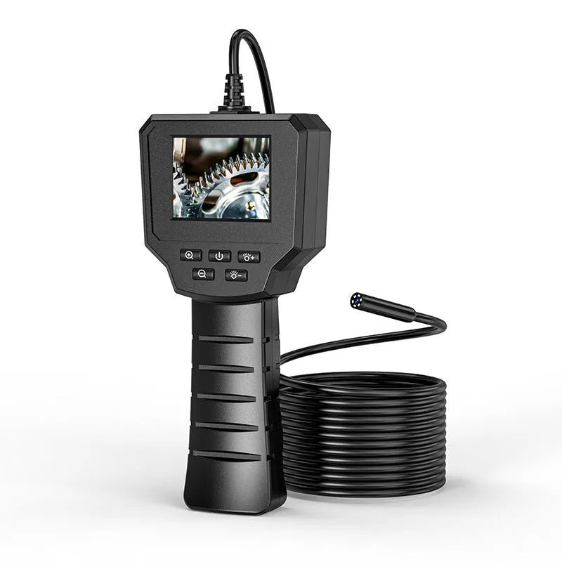 Waterproof HD inspection endoscope camera with 8mm diameter probe on a coiled black cable.