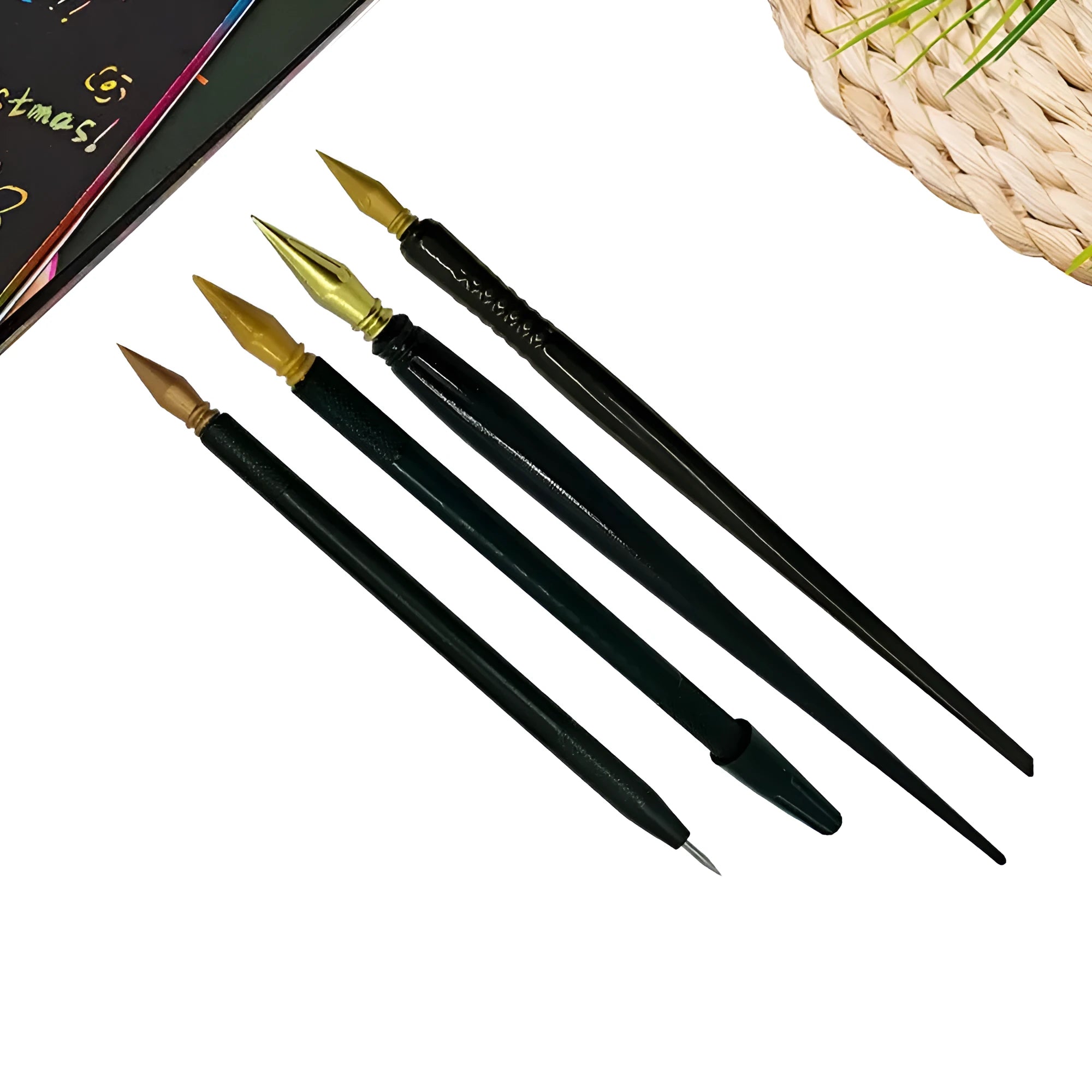 PS plastic scratch art pen with scraping tip for children's arts and crafts projects