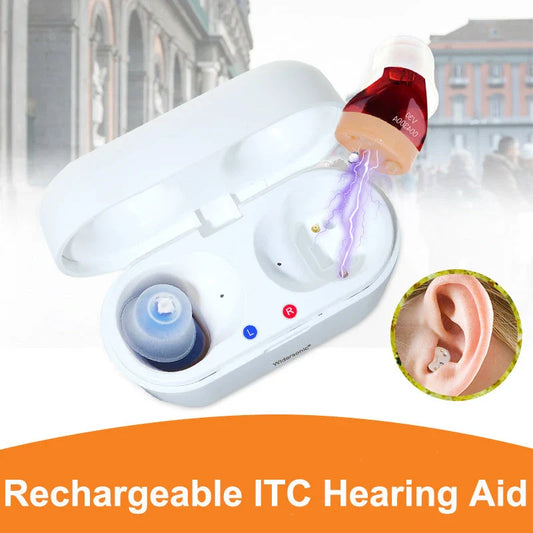 Rechargeable hearing amplifier for the elderly with clear sound enhancement features