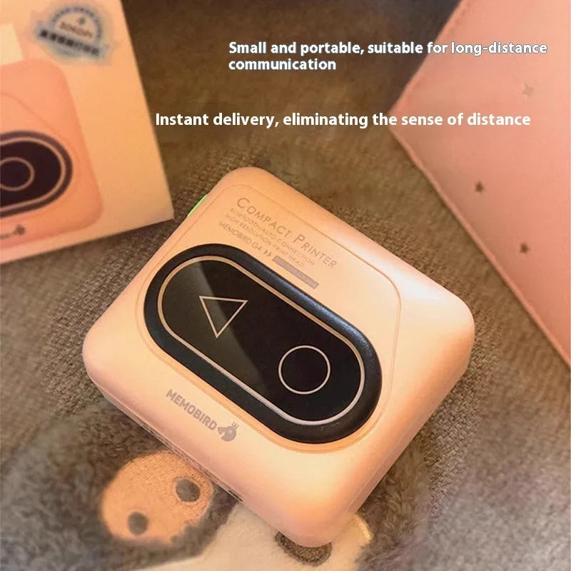 Compact Avocado Green Bluetooth thermal mini printer for wireless mobile phone photo and text printing.