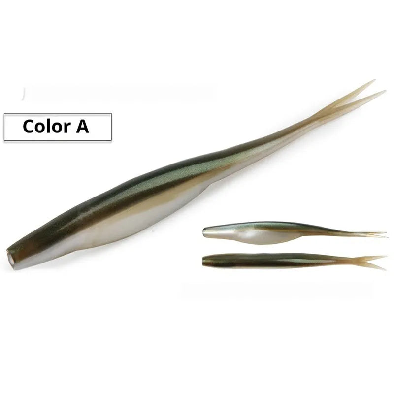 TPR Luer soft lure, 12cm 6g two-tone swimbait, five per pack, seven colour options