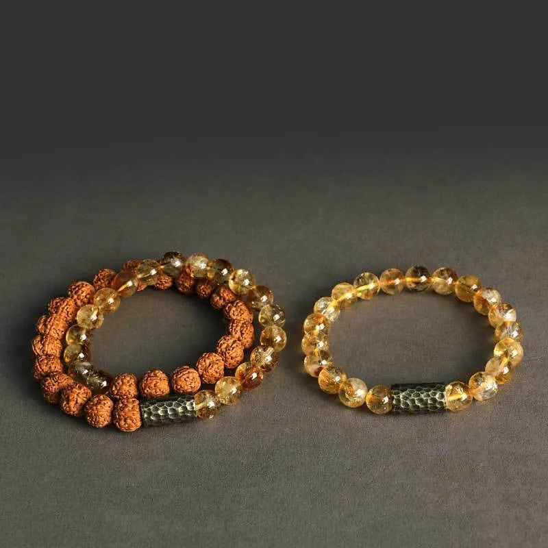 Barbie tan yellow tower crystal double ring bracelet with adjustable fastening