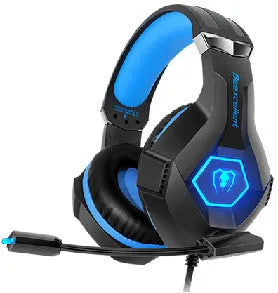Gaming headset with microphone, LED lighting, available in black with blue, red or white colour options