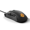 Black wired mechanical gaming mouse with 12000 DPI optical sensor, six keys, USB interface, ergonomic rat-size 128x70x42mm