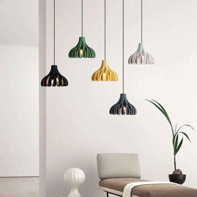22cm resin chandelier with E27 fitting, 2m hanging wire, Nordic style, available in five colours