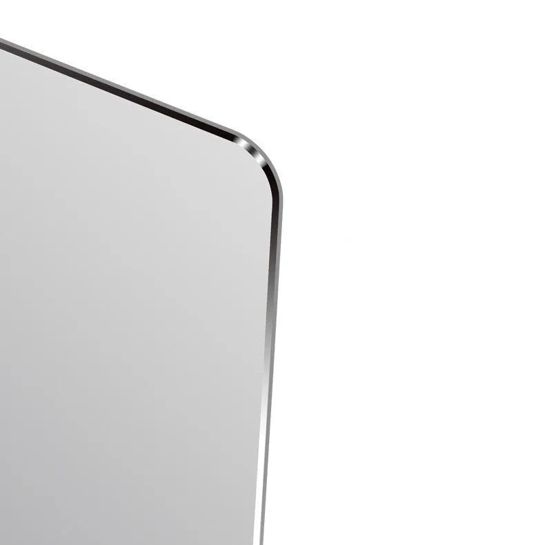 Black aluminium alloy double-sided mouse pad with wrist guard on desk