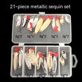 Metal sequin components in gold and silver for building pineapple style box iron fishing lure false baits.