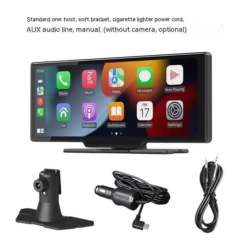 10.26-inch black wireless CarPlay screen for cars with capacitive touch display.