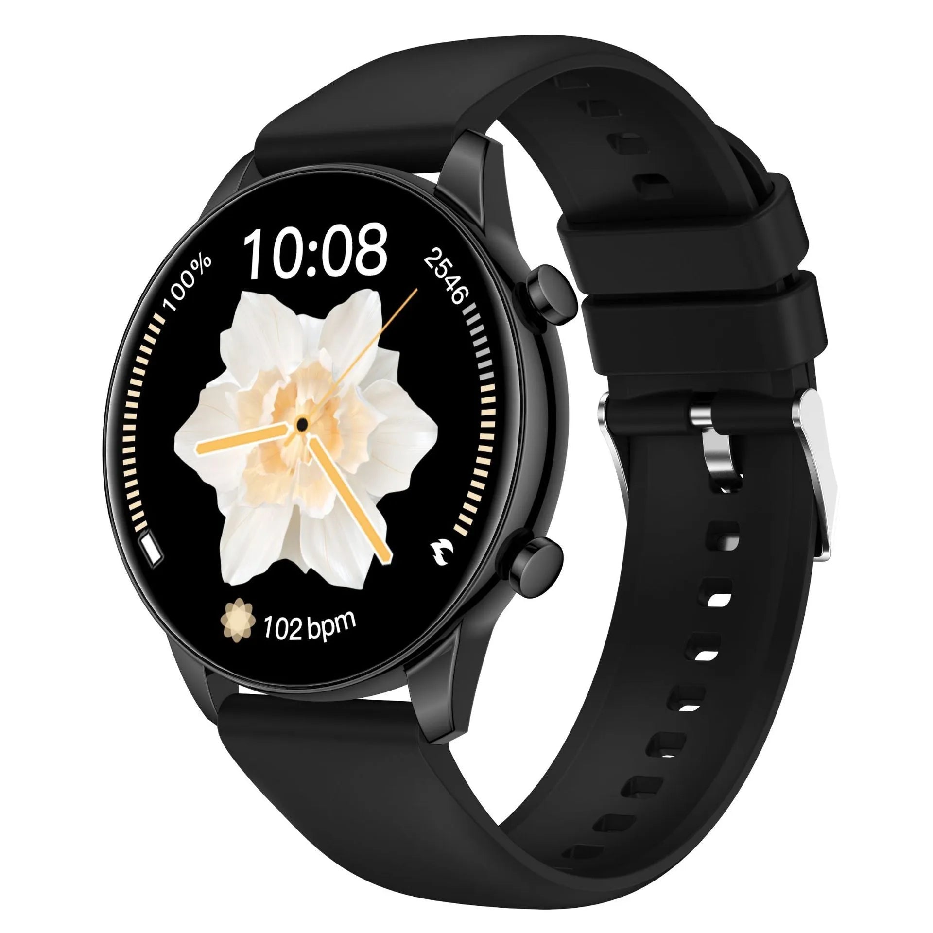 Smart call watch with step counting, heart rate monitor, Bluetooth call, silicone strap, multiple colour options