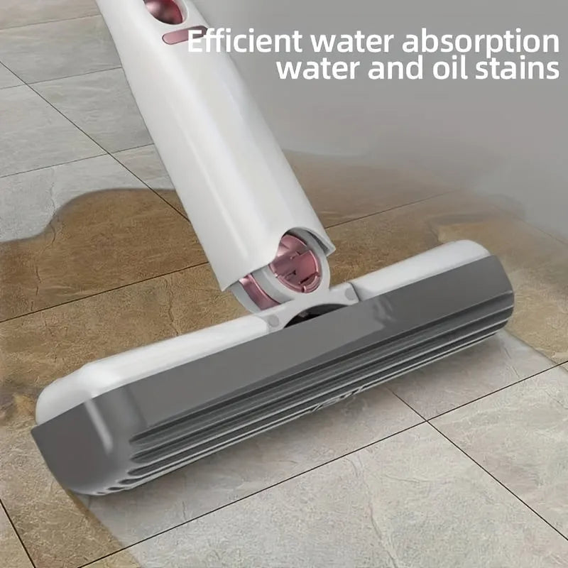New Portable Self-Squeeze Mini Mop with hand-free wringer and biodegradable sponge on a kitchen counter