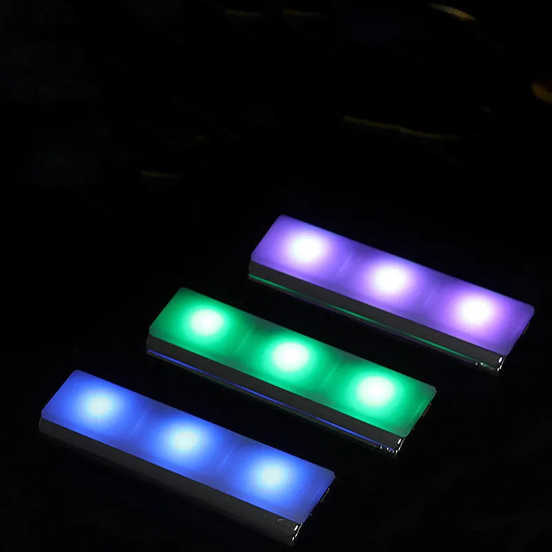 Wireless magnetic car atmosphere light with RGB colourful gradient effect on PVC body, USB powered