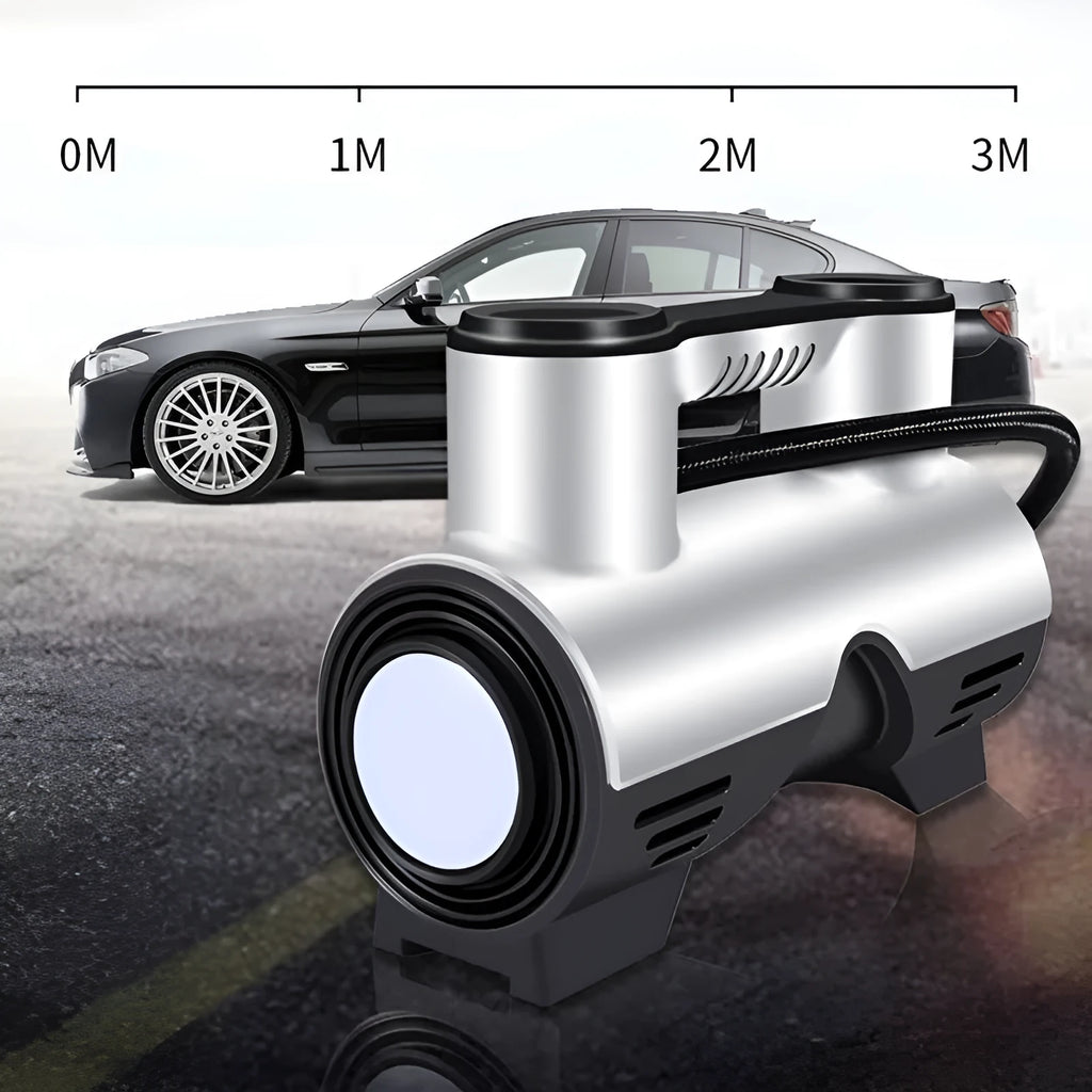 12V portable electric air pump for car tyres with pressure gauge and LED light