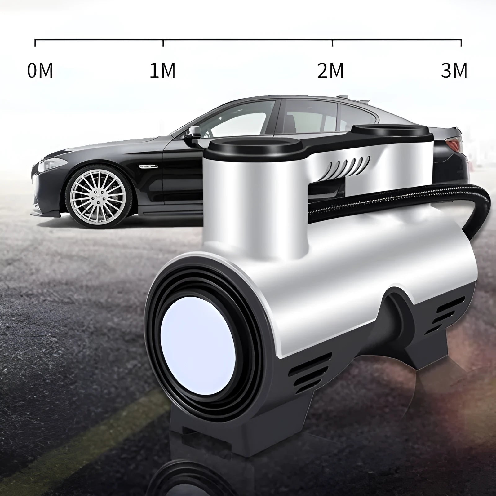 12V portable electric air pump for car tyres with pressure gauge and LED light