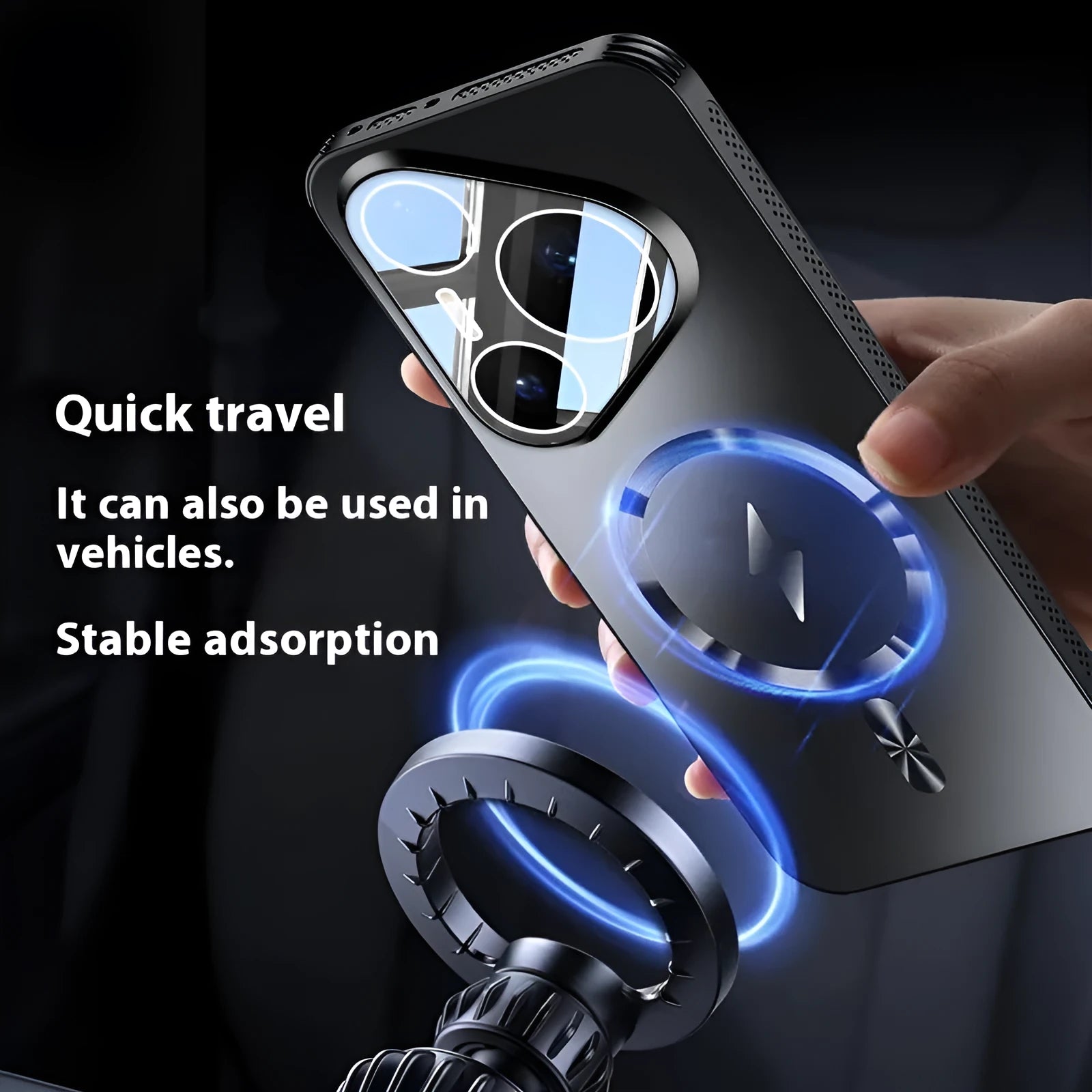 Frosted magnetic belt lens protector phone case for Huawei Pura series in various solid colours.