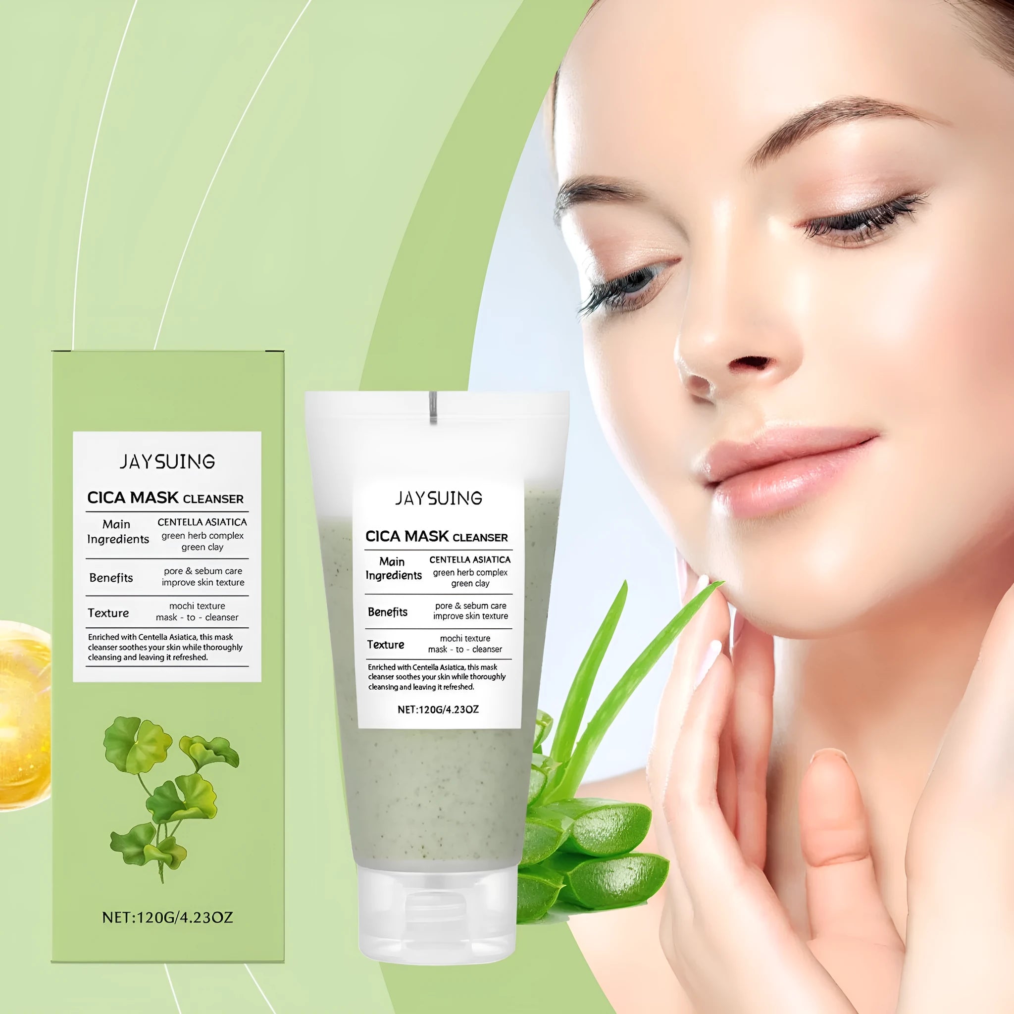 120g tube of Centella Asiatica Soothing Facial Cleanser with botanical extracts.