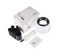 Electric make up brush cleaner spin machine in white with brush attached