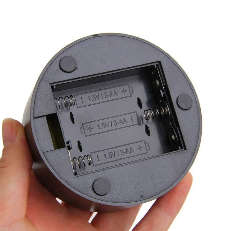 USB 3D Earth globe night light with black ABS base, acrylic plate, and USB cable, showing seven colour RGB illumination.