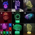 3D colourful touch remote control LED desk lamp with modern minimalist design on desk