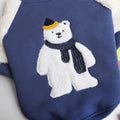Dark blue fleece-lined cotton pet clothes for dogs and cats in winter