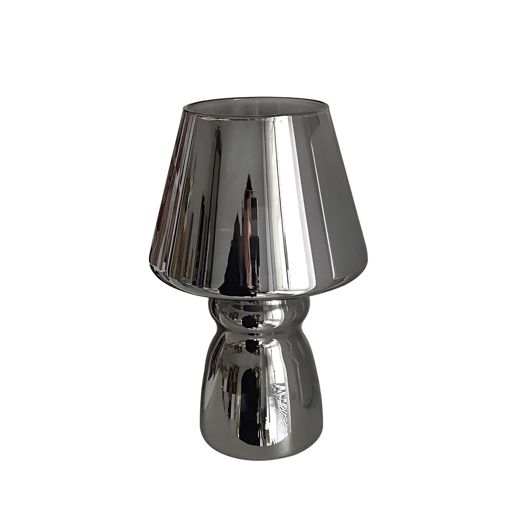 Simple table lamp with plastic lamp holder, 16 x 25cm, in pure white or soot for bedside or desk use