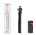 Black octopus mobile phone clip gimbal tripod set FT-01 with flexible legs and phone attachment