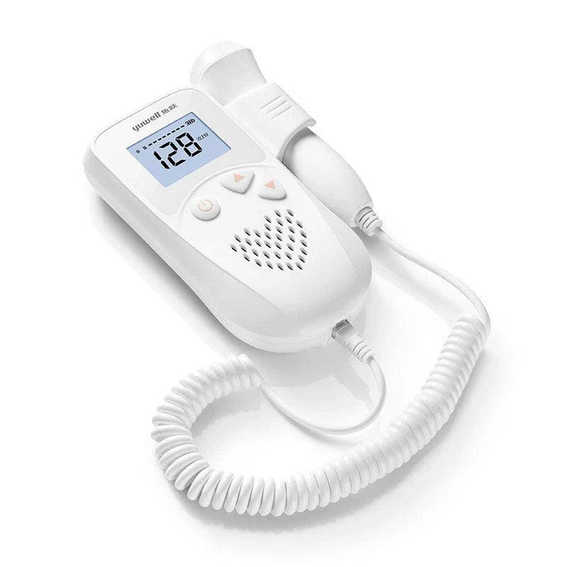 Fetal heart monitor with digital display, waterproof probe, and easy-to-use design for expectant mothers