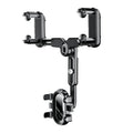 Car rear view mirror phone holder with retractable arms for 4.0-7.0 inch mobile devices
