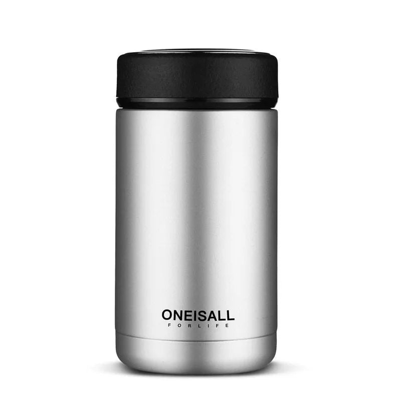 400ml insulated cup in 304 stainless steel with food grade PP and silica gel, 7.5cm x 15cm, black silver blue or gold