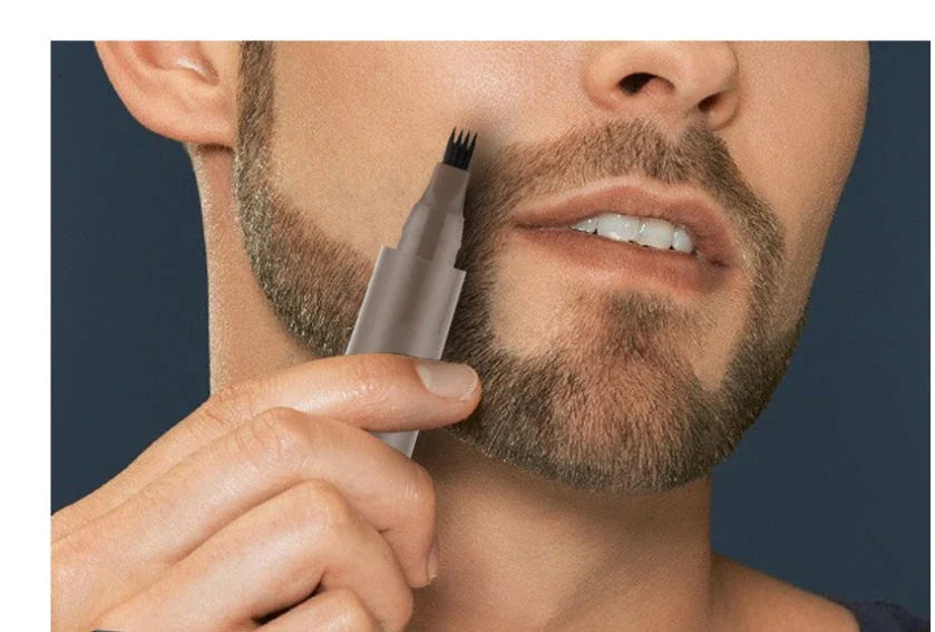 Premium beard filler pencil kit for precisely filling in patchy or thin facial hair for a perfectly contoured, natural-looking beard