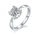 Star Guardian wedding ring set with 1-carat moissanite, S925 silver and platinum plating, sizes 5 to 9