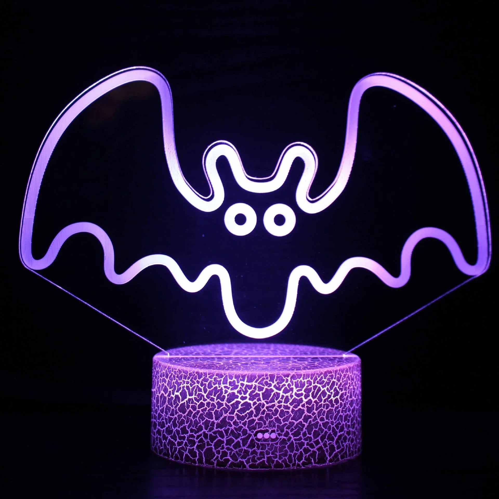 Small acrylic 3D table lamp with colourful night light effect on ABS base with USB cable