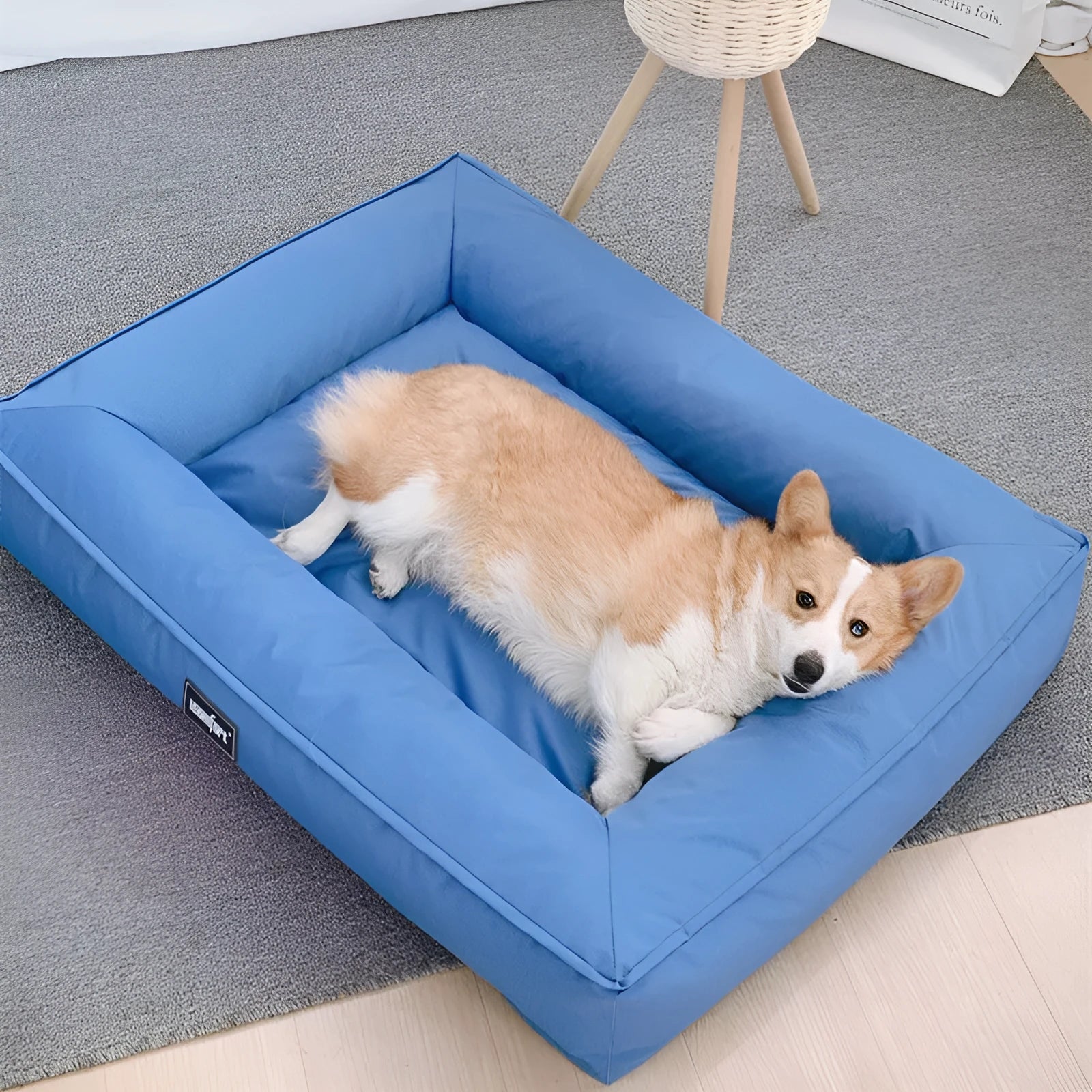 XL removable washable waterproof dog kennel mat with wooden frame in assorted colours