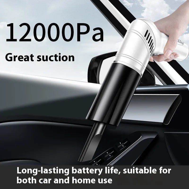 New car vacuum cleaner high power wireless charging handheld with tyre pressure measurement 12000Pa black colour