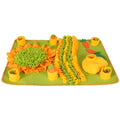 Large green plush snuffle mat for dogs, interactive training and slow feeder treat mat, styles A B C