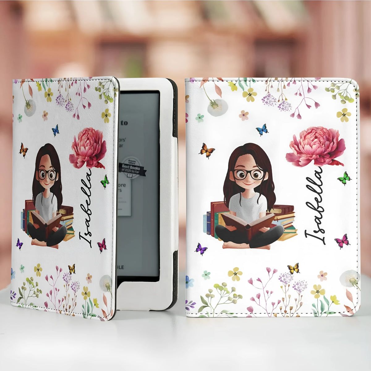 Kindle Paperwhite case with kickstand, PU leather cover, full print design, for 7 inch and 6.8 inch models