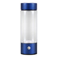 Silver electric hydrogen water bottle generator with borosilicate glass and rechargeable base