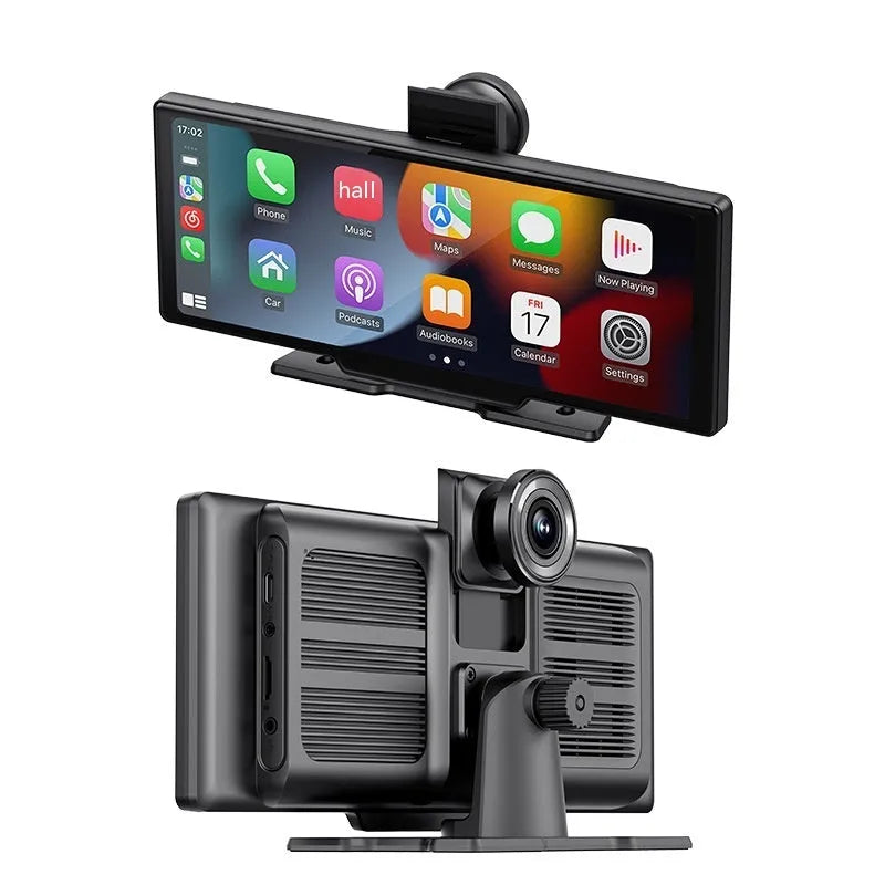 10.26-inch black wireless CarPlay screen for cars with capacitive touch display.